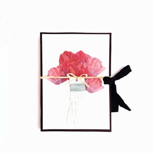 Quaderno A5 in carta riciclata, cucito a mano, 15x21 cm, Papaveri