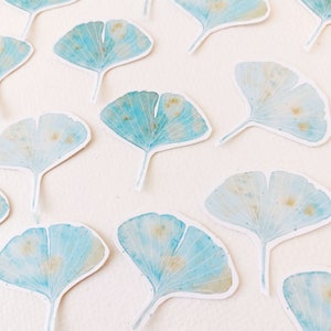 Ginkgo Biloba Azzurro, Stickers fatti a mano, 20 pz