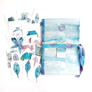 Journal A5 fatto a mano + 18 piccoli acquarelli per journaling