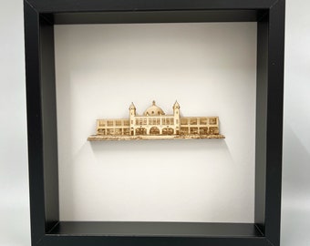 Spanish City In Wood Black Frame
