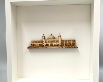 Spanish City In Wood White Frame