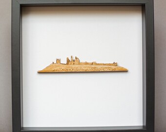 Dunstanburgh Castle In Wood Black Frame