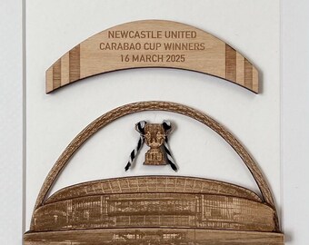 Newcastle United Wembley Carabao Cup Winners Picture in White Box Frame