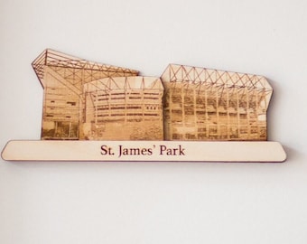 St James Park Newcastle United In Wood White Frame