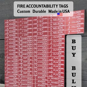 Bulk Firefighter Accountability Tags | Custom Engraved Gear Tags for Fire Department | 5, 10, 25, 50 Packs | Personalized Safety ID Tags