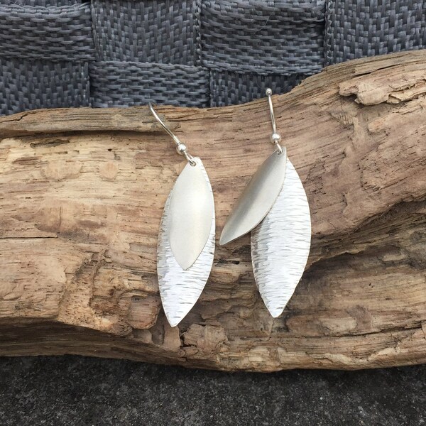 Sterling Silver satin finish drop Earrings