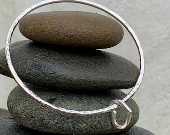 Zilveren Hart Bangle, handgesmede armband