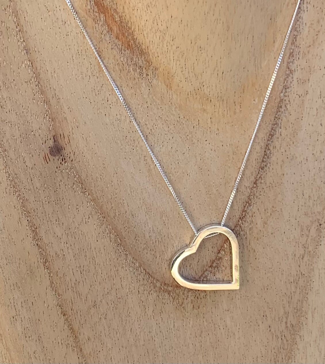 Silver Heart Necklace - Etsy