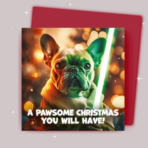 Weihnachtskarte / A Pawsome Weihnachten Sie werden haben / Französische Bulldogge Weihnachten Yoda