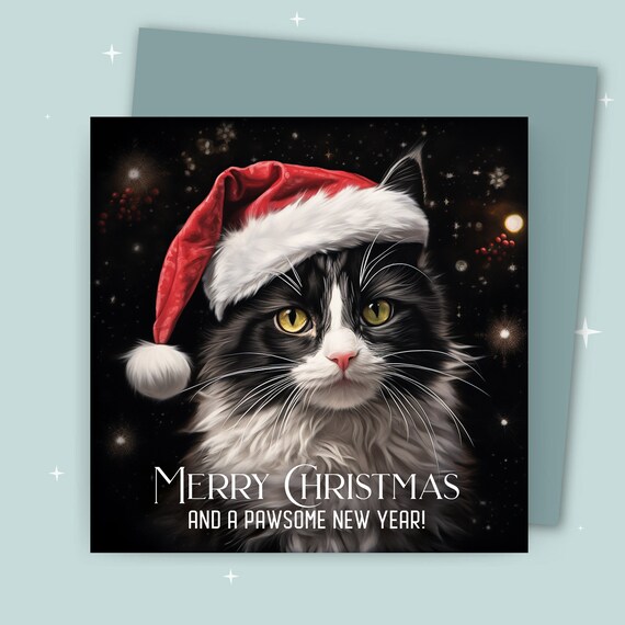 Endless Meowy Christmas Card With Glitter, Musical Christmas Cards