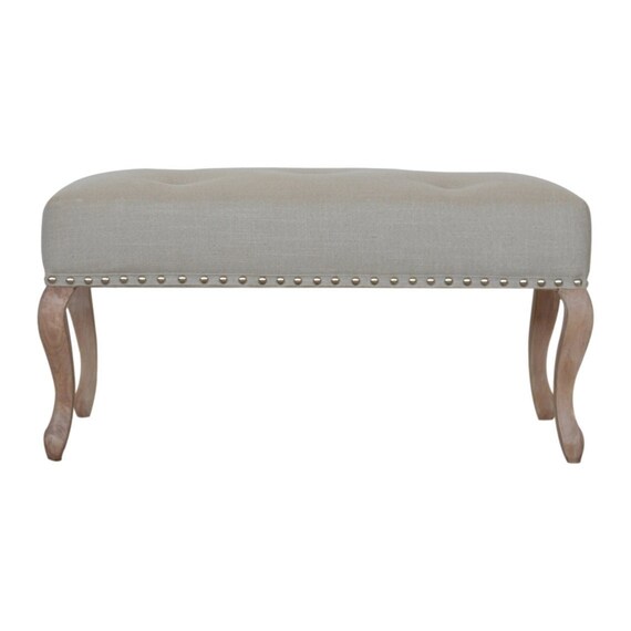 Bedroom Bench Cream Upholstered Studded Hallway Bench Etsy