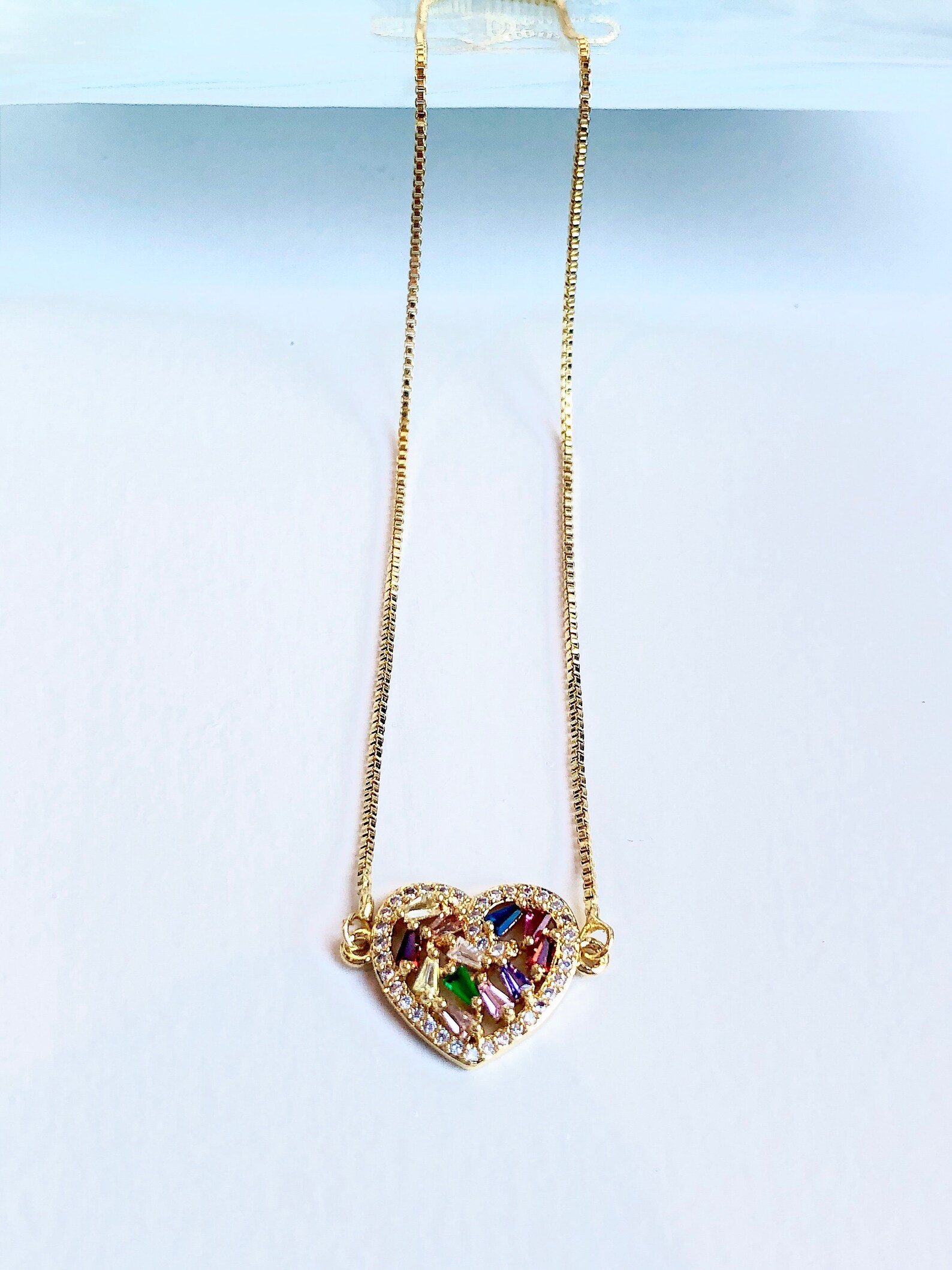 Heart necklace zircon pendant Etsy