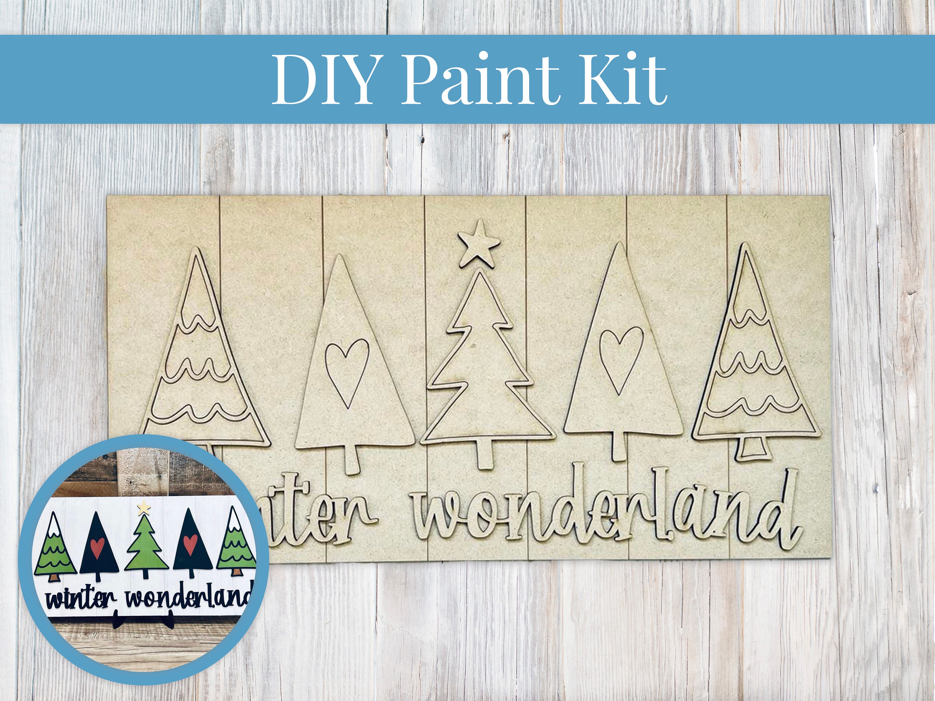 DIY Wood Christmas Sign / Holiday Crafts / Sign Painting Kit / DIY Sign Kit  / Craft for Adults / Wood Sign Craft Kit / Christmas Craft 