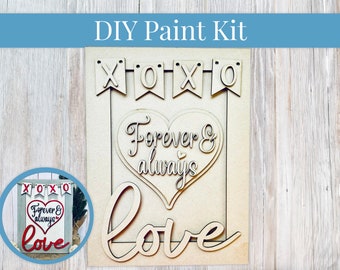 DIY Sign Kit - Love Forever & Always Sign, Love Sign, Welcome Sign, DIY Kit, Paint at Home, Wood Craft Kit, Paint Your Own, Paint Party