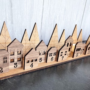 Christmas Advent Calendar | Village Advent Calendar | Wooden Advent Calendar | Christmas Town