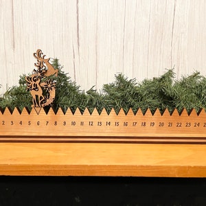 Christmas Advent Calendar | Reindeer Advent Calendar | Wooden Advent Calendar | Star | Reindeer | Snowflakes | Interactive Advent Calendar