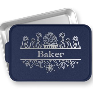 Personalized Cake Pan - Cupcake Flowers Kitchen Monogram Cake Pan - Custom Engraved Cake Pan - Housewarming Gift - Baking Pan - Wedding Gift
