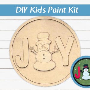 DIY Kids Paint Kit - Joy Snowman Kit, Kids Paint Project, DIY Kit, Childrens Craft Project, Kids Craft Kit, Birthday Party