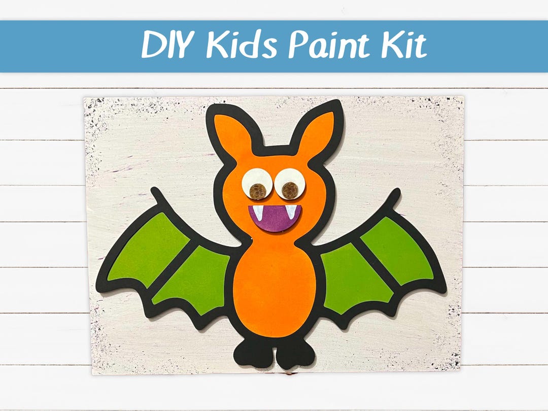 DIY Kids Paint Kit - Bat Open Wings Kit, Kids Paint Project, DIY Kit ...