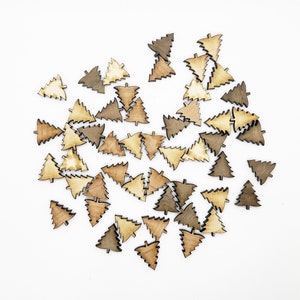 Wood Confetti - 50 BLANK 1&quot; Trees, 1 inch, Christmas Trees, Wood Confetti Tree, Rustic Wedding Decor, Table Decorations, Small Wooden Hearts