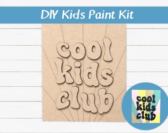 DIY Kids Paint Kit - Cool Kids Club Kit, Kids Paint Project, DIY Kit, Childrens Craft Project, Kids Craft Kit, Birthday Party
