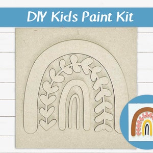 DIY Kids Paint Kit - Boho Rainbow Paint Kit, Kids Paint Project, DIY Kit, Childrens Craft Project, Kids Craft Kit, Birthday Party