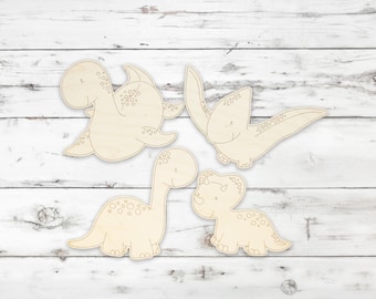 Dinosaur Craft Kit – Paintable Wood Cutouts, DIY Kids Project