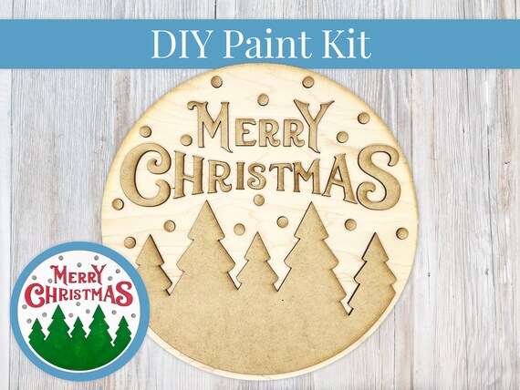 DIY Wood Christmas Sign / Holiday Crafts / Sign Painting Kit / DIY Sign Kit  / Craft for Adults / Wood Sign Craft Kit / Christmas Craft 