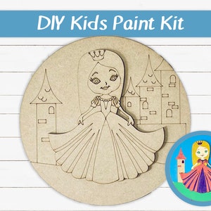 DIY Kids Paint Kit - Princess Castle Kids Paint Kit, Kids Paint Project, DIY Kit, Childrens Craft Project, Kids Craft Kit, Birthday Party