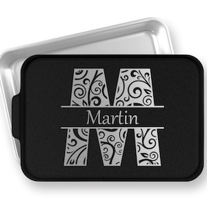 Personalized Cake Pan - Swirl Letter Name Cake Pan - Custom Engraved Cake Pan - Housewarming Gift - Baking Pan - Wedding Gift