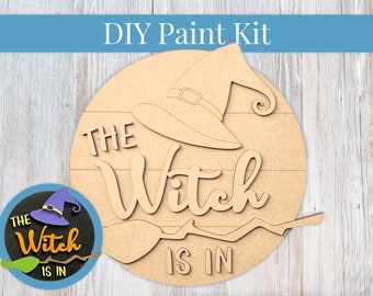 DIY Paint Kit - The Witch Is In Sign, Welcome Sign, Wood Paint Kit, Paint at Home, Craft Kit, Make Your Own, Paint Your Own, Paint Party
