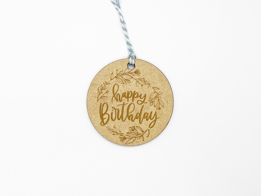 Birthday Gift Tag Happy Birthday Floral Wreath Gift Tag, Birthday Tag
