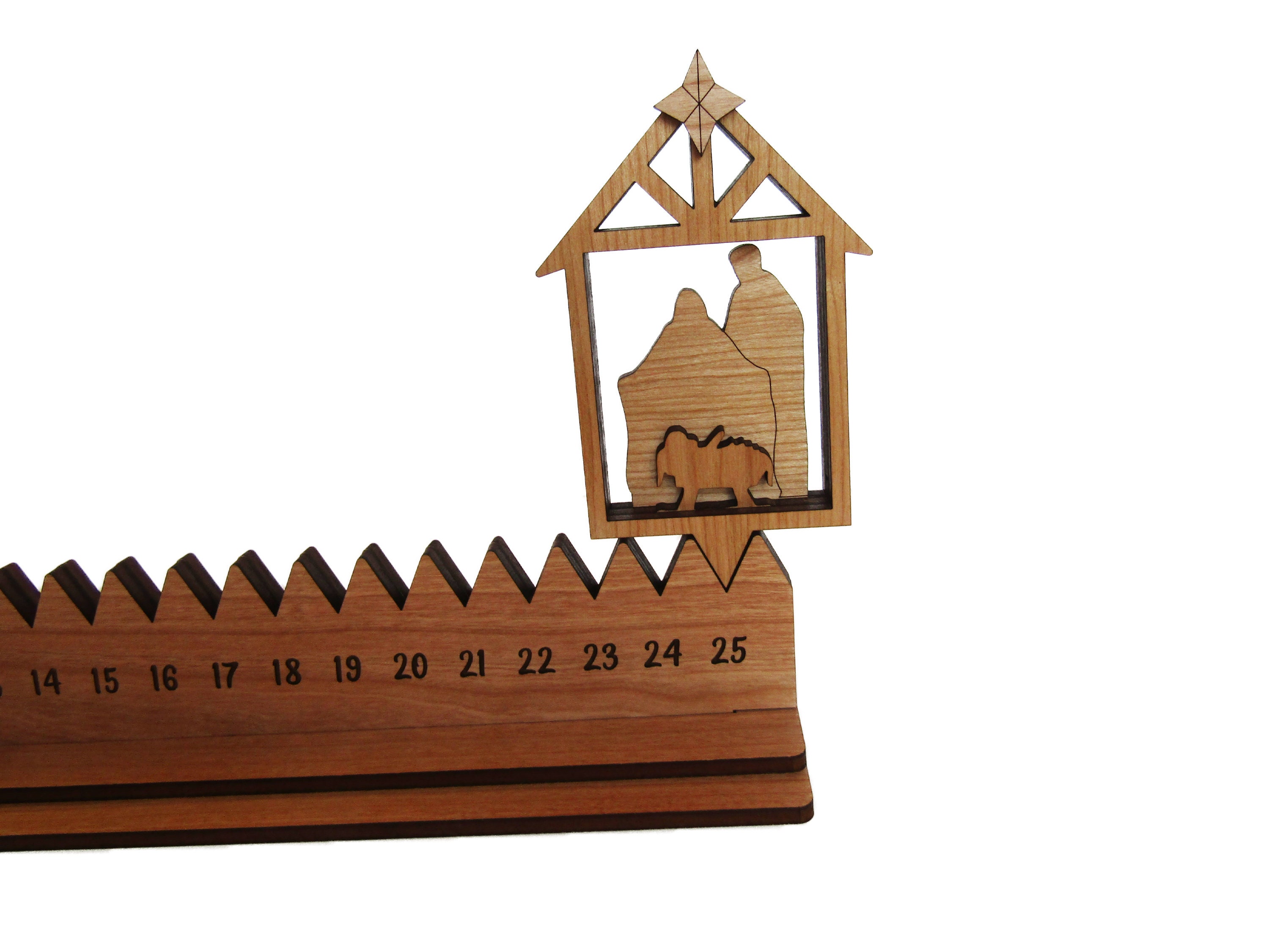 Christmas Advent Calendar Nativity Advent Calendar Wooden Etsy