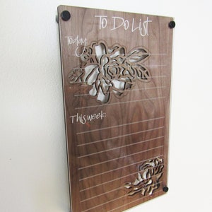 Floral To Do List for Wall - Wood - Acrylic - Dry Erase Board - Wall Décor - Office Décor - Home Décor - Wood To Do List - Wall Mounted