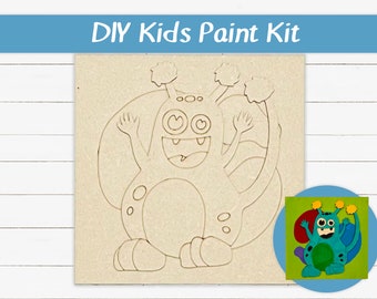 DIY Kids Paint Kit - Monster Spots DIY Kit, Kids Paint Project, DIY Kit, Childrens Craft Project, Kids Craft Kit, Birthday Party