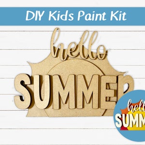 DIY Kids Paint Kit - Hello Summer Sun Kit, Kids Paint Project, DIY Kit, Childrens Craft Project, Kids Craft Kit, Birthday Party