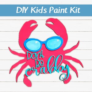 DIY Kids Paint Kit - Don&#39;t Be Crabby Kit, Kids Paint Project, DIY Kit, Childrens Craft Project, Kids Craft Kit, Birthday Party