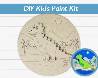 DIY Kids Paint Kit - Dinosaur Kids Paint Kit, Kids Paint Project, DIY Kit, Childrens Craft Project, Kids Craft Kit, Birthday Party