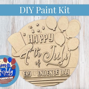 DIY Sign Kit - 4th of July Independence Sign, Welcome Sign, DIY Kit, Paint at Home, Wood Craft Kit, Paint Your Own, Paint Party