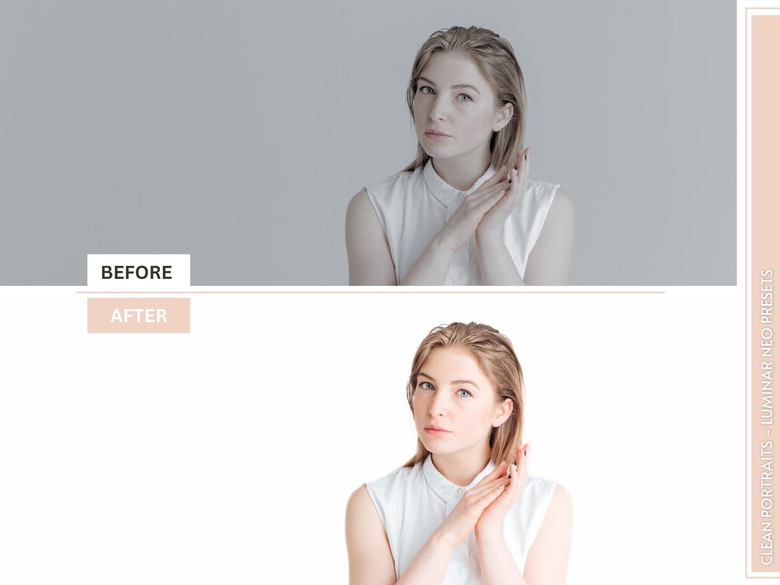 10 Luminar NEO Clean Portrait Presets by Jakub Bors | Adjustable Non ...