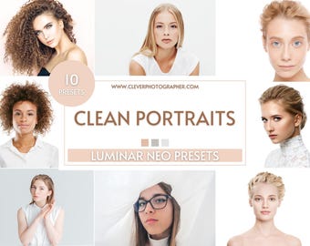 10 ajustes preestablecidos de retratos limpios de Luminar NEO de Jakub Bors / Filtros fotográficos no destructivos ajustables para ediciones RAW y JPEG impresionantes / Skylum