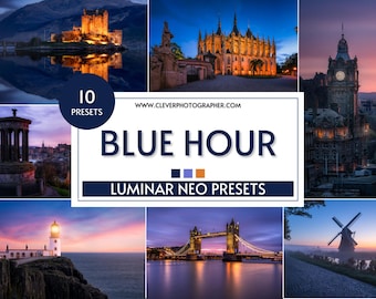 10 ajustes preestablecidos de paisaje Luminar NEO Blue Hour de Jakub Bors / Filtros fotográficos no destructivos ajustables para impresionantes ediciones RAW y JPEG / Skylum
