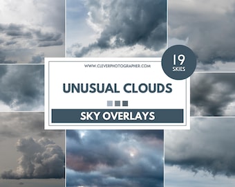 19 Unusual Cloud Sky Textures & Overlays | Super High Quality | Photoshop Overlays | Luminar NEO Skies | Sky Replacements