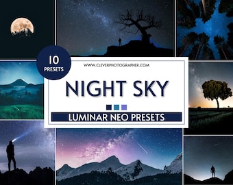 10 ajustes preestablecidos de paisaje de cielo nocturno Luminar NEO de Jakub Bors / Filtros fotográficos no destructivos ajustables para impresionantes ediciones RAW y JPEG / Skylum