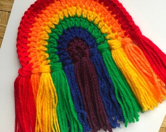 Rainbow Crochet pattern, INSTANT PDF DOWNLOAD, Learn to crochet, Crochet rainbow pattern, crochet for beginners, Positive Vibes rainbow