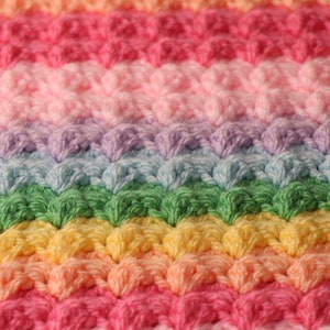 Crochet rainbow blanket pattern, INSTANT PDF DOWNLOAD, Rainbow blanket crochet pattern, easy crochet patterns, crochet blanket, pattern image 4