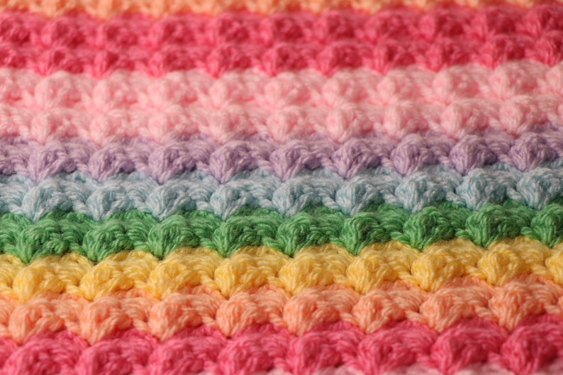 Crochet rainbow blanket pattern, INSTANT PDF DOWNLOAD, Rainbow blanket crochet pattern, easy crochet patterns, crochet blanket, pattern image 4