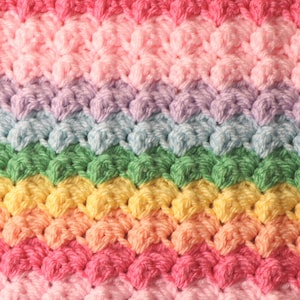 Crochet rainbow blanket pattern, INSTANT PDF DOWNLOAD, Rainbow blanket crochet pattern, easy crochet patterns, crochet blanket, pattern image 6