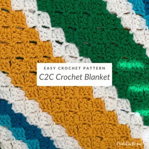Game day crochet blanket pattern, Sports Blanket Crochet pattern, soccer blanket,football blanket, C2C blanket,Corner to Corner pattern, C2C