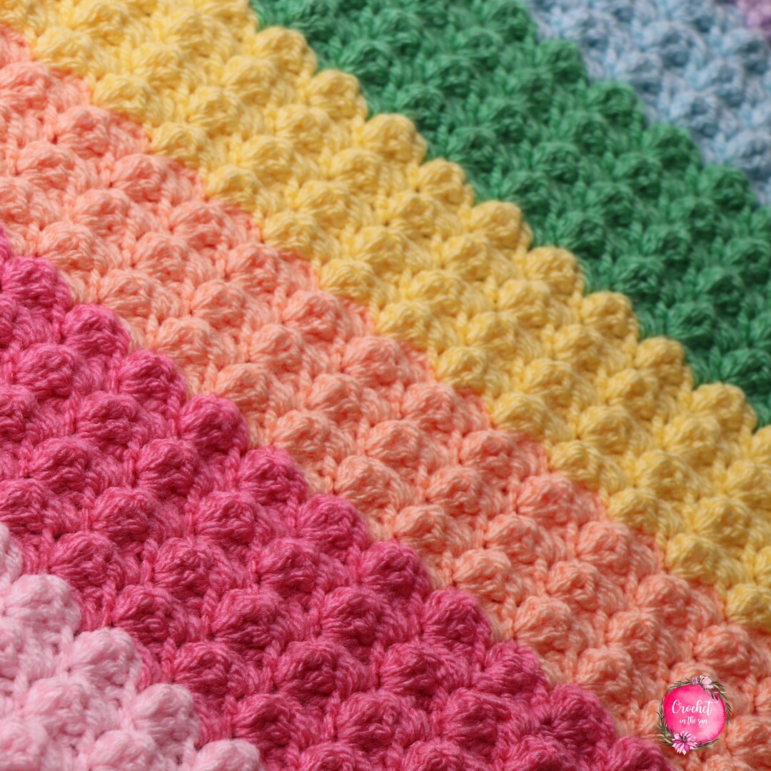 Crochet Rainbow Blanket Pattern, INSTANT PDF DOWNLOAD, Rainbow Blanket